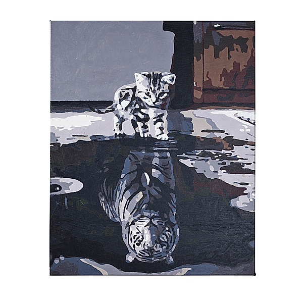 Malen nach Ziffern Katzenspiegelbild Tiger 40 x 50 cm