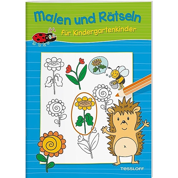 Malen und Rätseln für Kindergartenkinder (Blau)