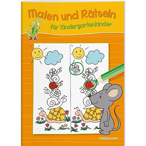 Malen und Rätseln für Kindergartenkinder (Orange)