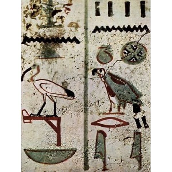 Maler der Grabkammer des Zenue - Heeresschreiber unter Thutmosis IV., Vögel und Hieroglyphen - 1.000 Teile (Puzzle)