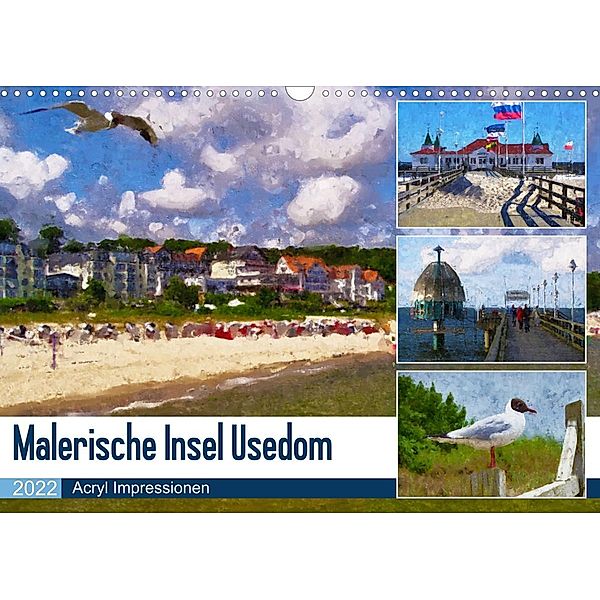 Malerische Insel Usedom - Acryl Impressionen (Wandkalender 2022 DIN A3 quer), Anja Frost