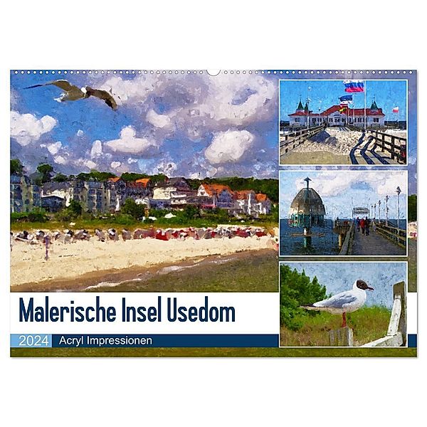 Malerische Insel Usedom - Acryl Impressionen (Wandkalender 2024 DIN A2 quer), CALVENDO Monatskalender, Anja Frost