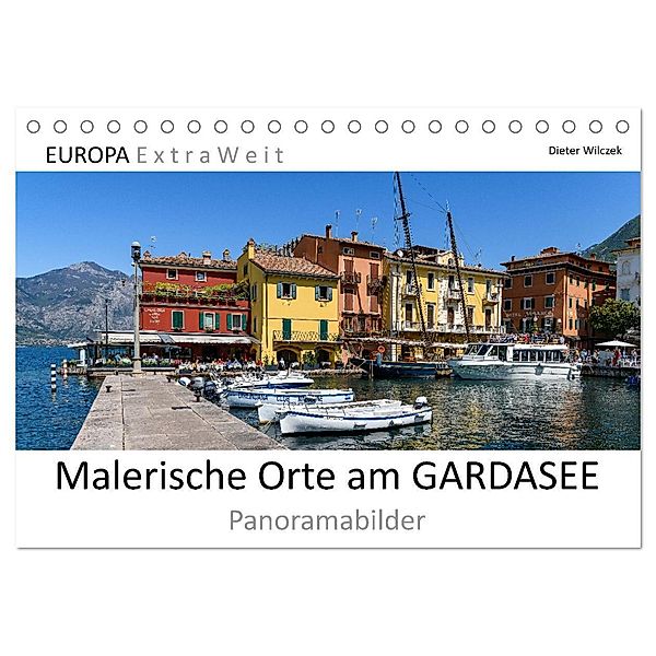 Malerische Orte am GARDASEE - Panoramabilder (Tischkalender 2024 DIN A5 quer), CALVENDO Monatskalender, Dieter Wilczek