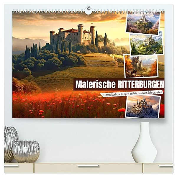Malerische Ritterburgen (hochwertiger Premium Wandkalender 2024 DIN A2 quer), Kunstdruck in Hochglanz, Sabine Löwer
