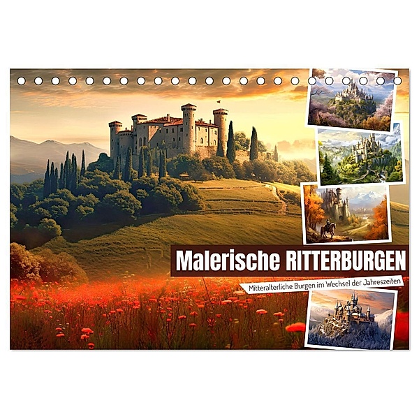 Malerische Ritterburgen (Tischkalender 2024 DIN A5 quer), CALVENDO Monatskalender, Sabine Löwer