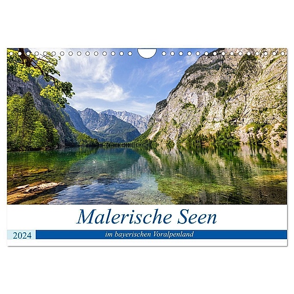 Malerische Seen im bayerischen Voralpenland (Wandkalender 2024 DIN A4 quer), CALVENDO Monatskalender, Thomas Rosier (Videografic)