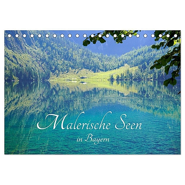 Malerische Seen in Bayern (Tischkalender 2024 DIN A5 quer), CALVENDO Monatskalender, Elisabeth Schittenhelm