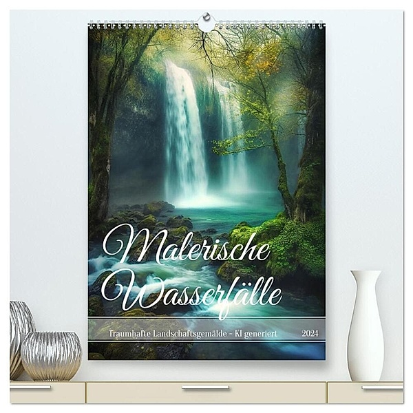Malerische Wasserfälle (hochwertiger Premium Wandkalender 2024 DIN A2 hoch), Kunstdruck in Hochglanz, Cathrin Illgen