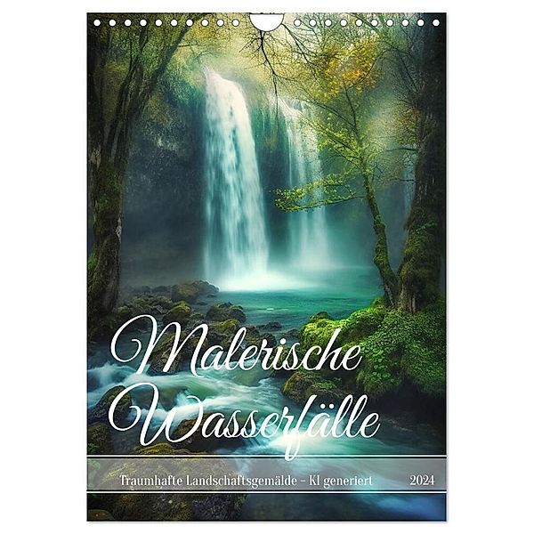 Malerische Wasserfälle (Wandkalender 2024 DIN A4 hoch), CALVENDO Monatskalender, Cathrin Illgen