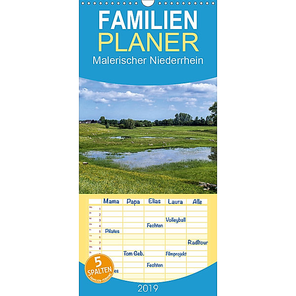 Malerischer Niederrhein - Familienplaner hoch (Wandkalender 2019 , 21 cm x 45 cm, hoch), Thomas Becker