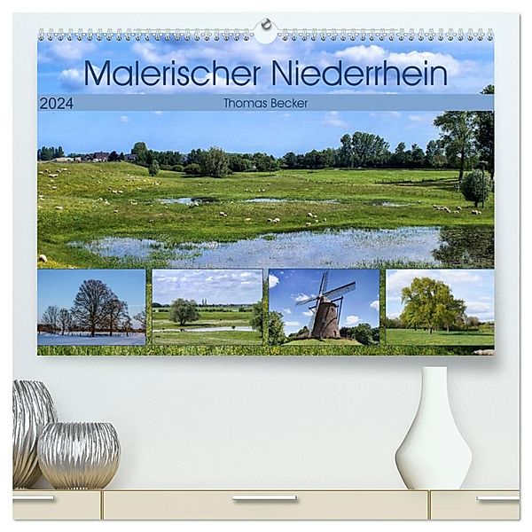 Malerischer Niederrhein (hochwertiger Premium Wandkalender 2024 DIN A2 quer), Kunstdruck in Hochglanz, Thomas Becker