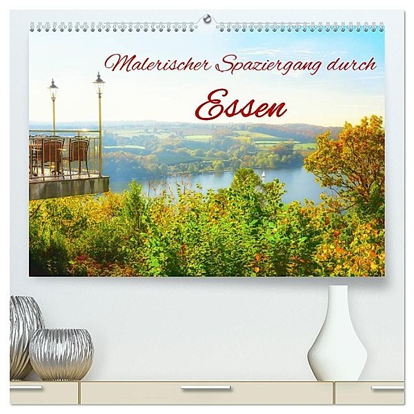 Malerischer Spaziergang durch Essen (hochwertiger Premium Wandkalender 2024 DIN A2 quer), Kunstdruck in Hochglanz, Bettina Hackstein
