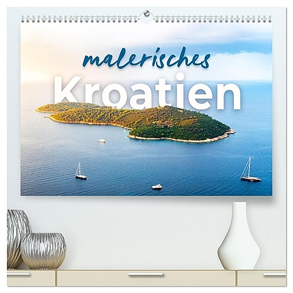 Malerisches Kroatien (hochwertiger Premium Wandkalender 2024 DIN A2 quer), Kunstdruck in Hochglanz, Happy Monkey