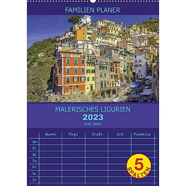 Malerisches Ligurien (Wandkalender 2023 DIN A2 hoch), Andy Tetak