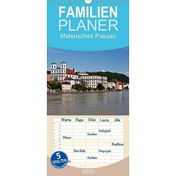 Malerisches Passau - Familienplaner hoch (Wandkalender 2020 , 21 cm x 45 cm, hoch), U. Boettcher