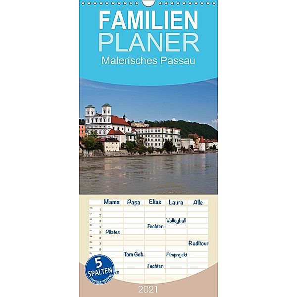 Malerisches Passau - Familienplaner hoch (Wandkalender 2021 , 21 cm x 45 cm, hoch), U boeTtchEr