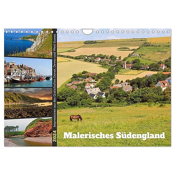 Malerisches Südengland 2024 (Wandkalender 2024 DIN A4 quer), CALVENDO Monatskalender, SusaZoom