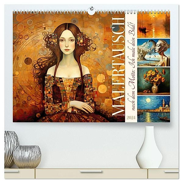 Malertausch (hochwertiger Premium Wandkalender 2024 DIN A2 quer), Kunstdruck in Hochglanz, Sabine Löwer