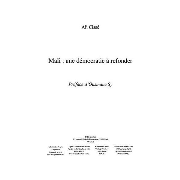 Mali une democratie a refonder / Hors-collection, Castellotti