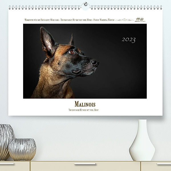 Malinois - Triebstarke Hunde mit viel Herz (Premium, hochwertiger DIN A2 Wandkalender 2023, Kunstdruck in Hochglanz), Martina Wrede