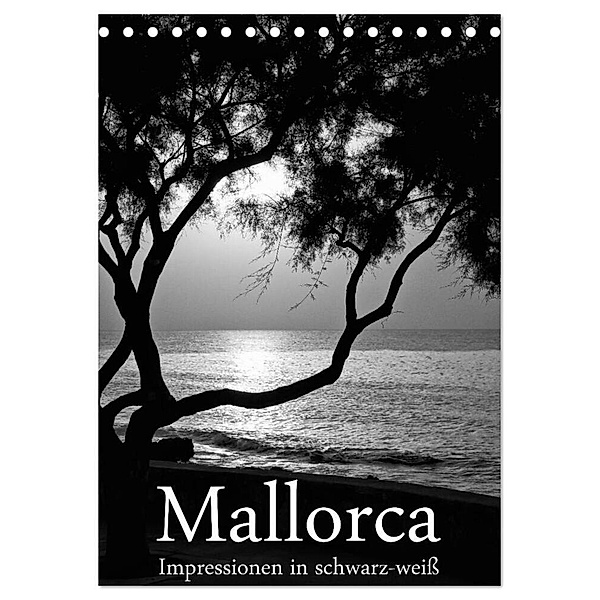 Mallorca Impressionen in schwarz-weiß (Tischkalender 2024 DIN A5 hoch), CALVENDO Monatskalender, Brigitte Stehle