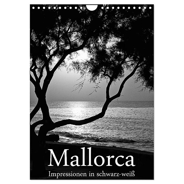 Mallorca Impressionen in schwarz-weiss (Wandkalender 2024 DIN A4 hoch), CALVENDO Monatskalender, Brigitte Stehle
