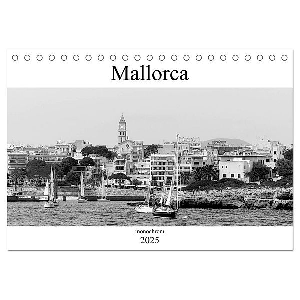 Mallorca monochrom (Tischkalender 2025 DIN A5 quer), CALVENDO Monatskalender, Calvendo, Happyroger