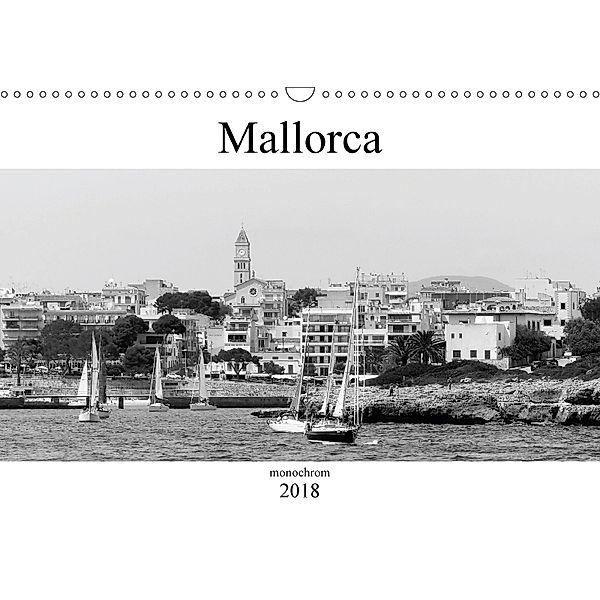 Mallorca monochrom (Wandkalender 2018 DIN A3 quer), happyroger