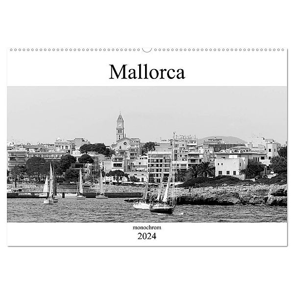 Mallorca monochrom (Wandkalender 2024 DIN A2 quer), CALVENDO Monatskalender, Happyroger