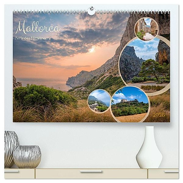 Mallorca - Perle des Mittelmeers (hochwertiger Premium Wandkalender 2025 DIN A2 quer), Kunstdruck in Hochglanz, Calvendo, D. Simmank