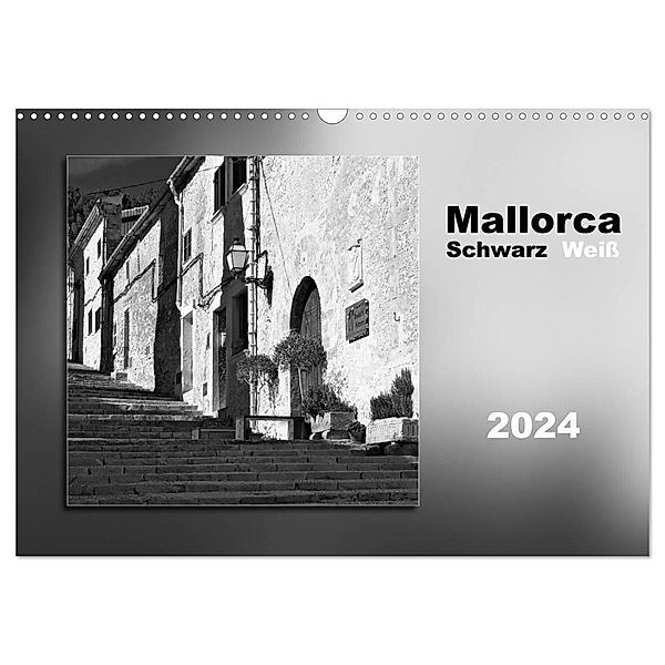 Mallorca Schwarz Weiß (Wandkalender 2024 DIN A3 quer), CALVENDO Monatskalender, Klaus Kolfenbach