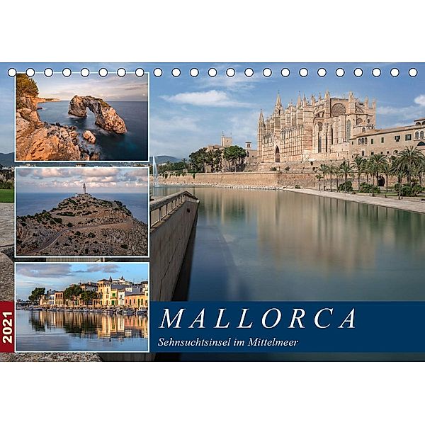 Mallorca, Sehnsuchtsinsel im Mittelmeer (Tischkalender 2021 DIN A5 quer), Joana Kruse