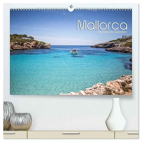 Mallorca - Strände im Südosten (hochwertiger Premium Wandkalender 2025 DIN A2 quer), Kunstdruck in Hochglanz, Calvendo, Gert Pöder