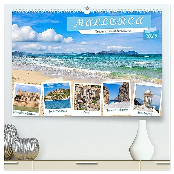 Mallorca - Traumhafte Insel der Balearen (hochwertiger Premium Wandkalender 2025 DIN A2 quer), Kunstdruck in Hochglanz, Calvendo, Dieter Meyer