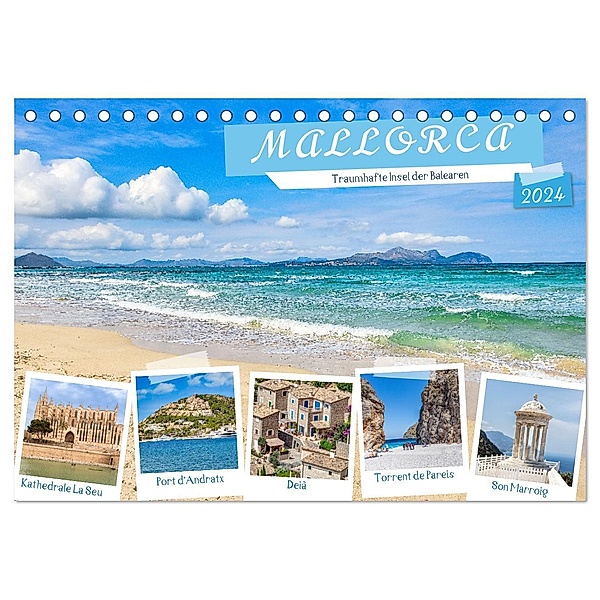 Mallorca - Traumhafte Insel der Balearen (Tischkalender 2024 DIN A5 quer), CALVENDO Monatskalender, Dieter Meyer