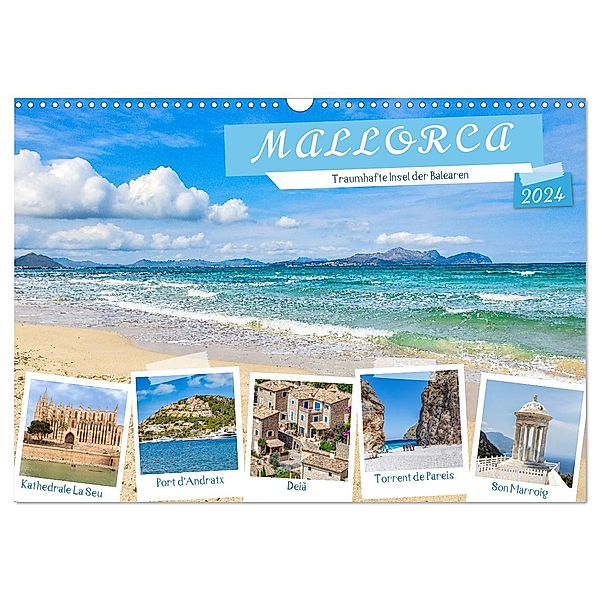 Mallorca - Traumhafte Insel der Balearen (Wandkalender 2024 DIN A3 quer), CALVENDO Monatskalender, Dieter Meyer