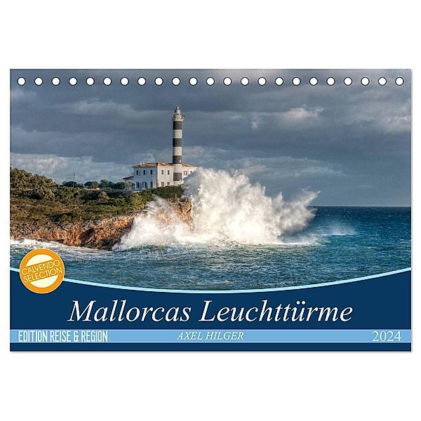Mallorcas Leuchttürme (Tischkalender 2024 DIN A5 quer), CALVENDO Monatskalender, Axel Hilger