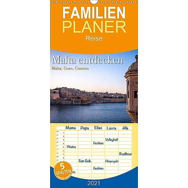 Malta entdecken Malta, Gozo, Comino - Familienplaner hoch (Wandkalender 2021 , 21 cm x 45 cm, hoch), Emel Malms