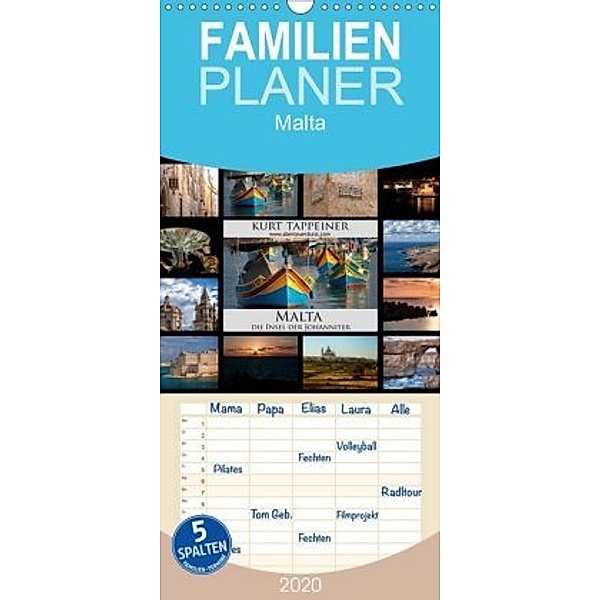 Malta - Familienplaner hoch (Wandkalender 2020 , 21 cm x 45 cm, hoch), Kurt Tappeiner