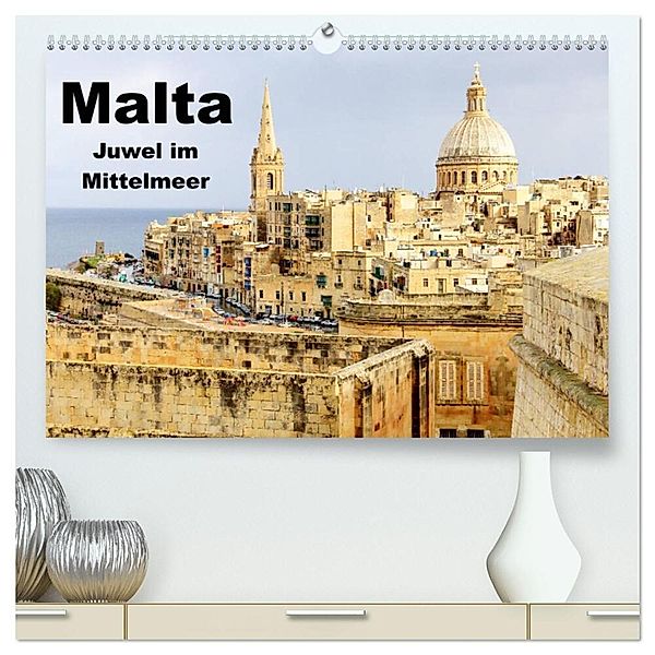 Malta - Juwel im Mittelmeer (hochwertiger Premium Wandkalender 2024 DIN A2 quer), Kunstdruck in Hochglanz, Rabea Albilt