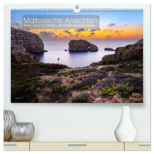 Maltesische Ansichten (hochwertiger Premium Wandkalender 2025 DIN A2 quer), Kunstdruck in Hochglanz, Calvendo, Reemt Peters
