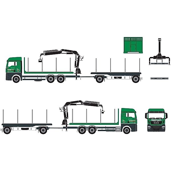 MAN Holztransporter-Hängerzug Bockelma