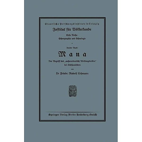 Mana / Ethnographie und Ethnologie, Friedrich Rudolf Lehmann