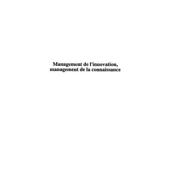 Management de l'innovation management de / Hors-collection, Dumez Herve