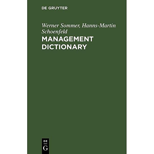 Management Dictionary, Werner Sommer, Hanns-Martin Schoenfeld