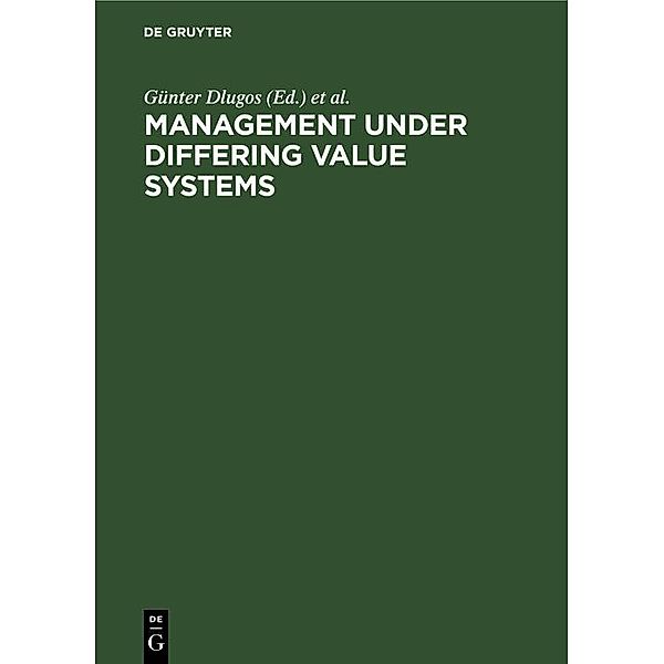 Management Under Differing Value Systems