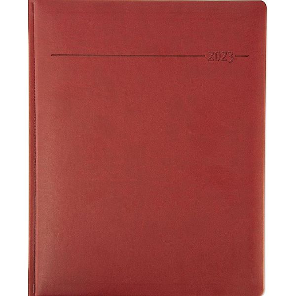 Manager-Timer Tucson rot 2023 - Cheftimer 21,7x26,6 cm - 1 Woche 2 Seiten - 160 Seiten - Tucson-Einband - Alpha Edition