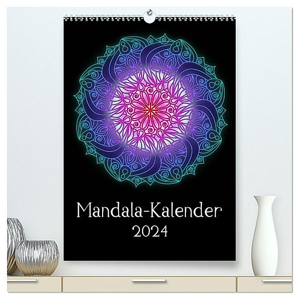 Mandala-Kalender 2024 (hochwertiger Premium Wandkalender 2024 DIN A2 hoch), Kunstdruck in Hochglanz, Sandra Lina Jakob