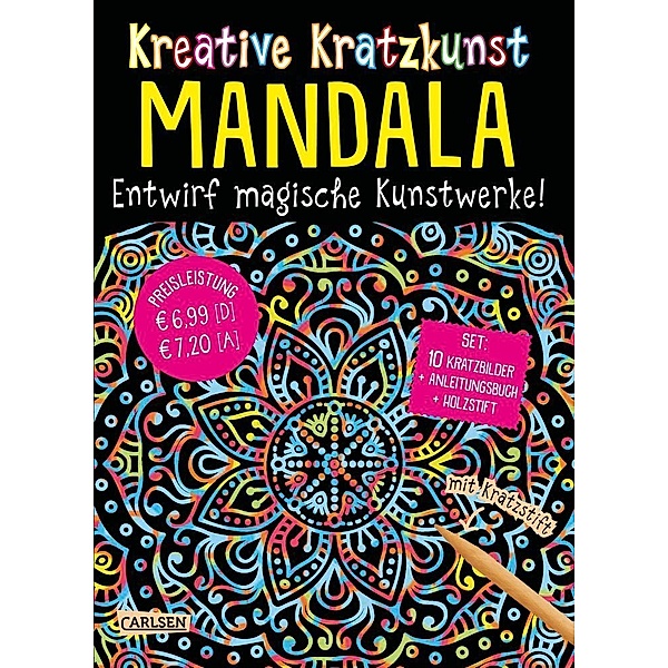 Mandala: Set mit 10 Kratzbildern, Anleitungsbuch und Holzstift / Kreative Kratzkunst Bd.7, Anton Poitier