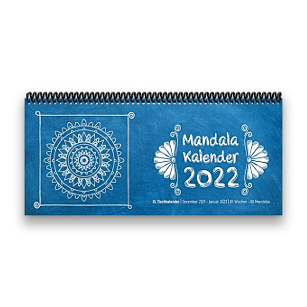 Mandala-Tischkalender 2022 XL, blau